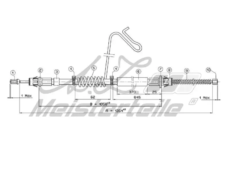 Cable Pull, parking brake (AZMT-44-031-1485)