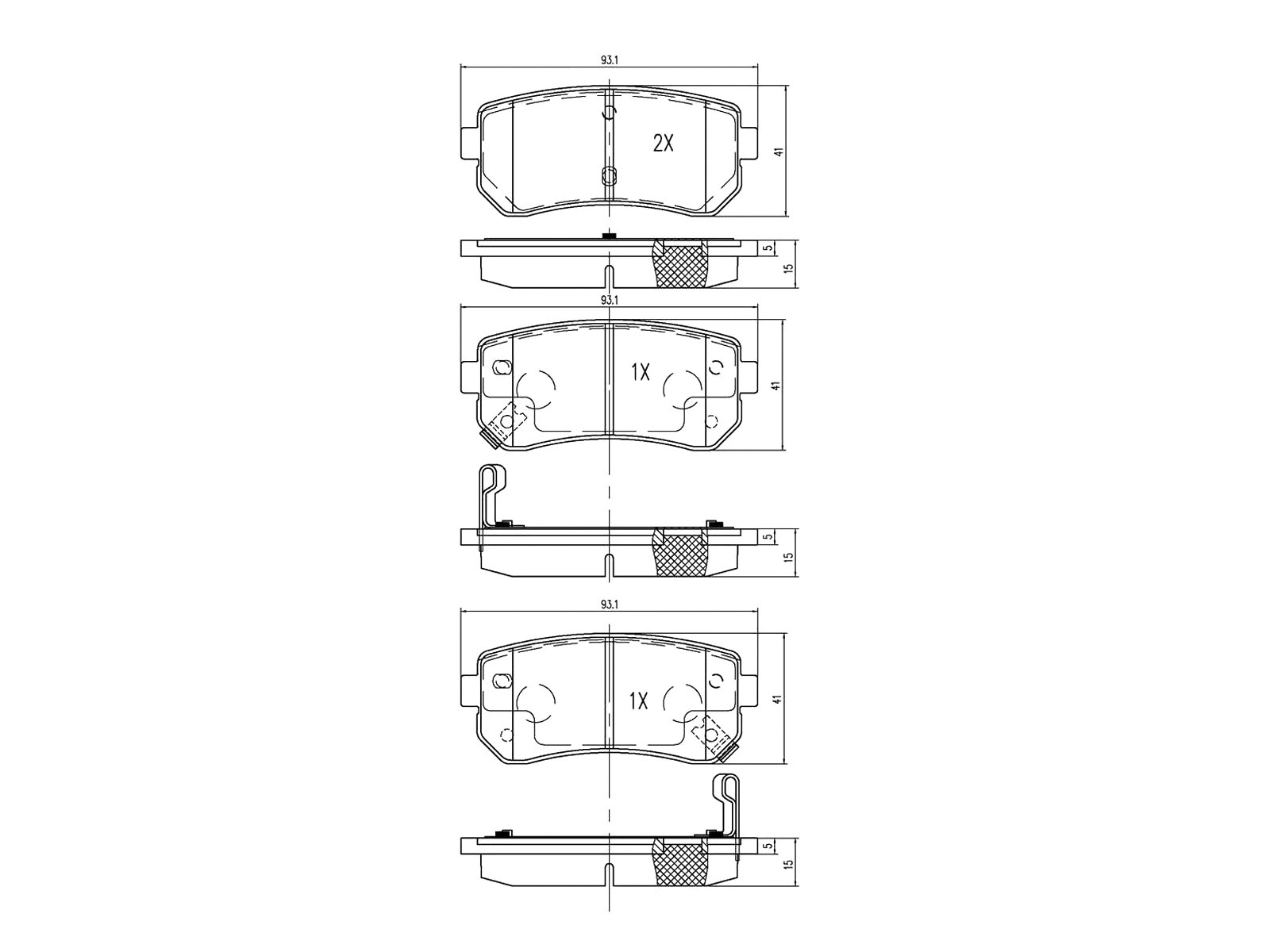 Brake Pad Set, disc brake (AZMT-44-022-1264)