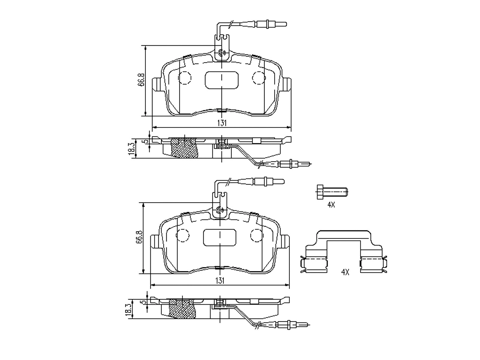 Brake Pad Set, disc brake (AZMT-44-022-1199)