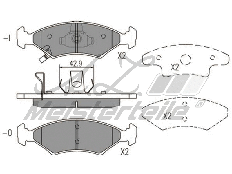 Brake Pad Set, disc brake (AZMT-44-022-2278)