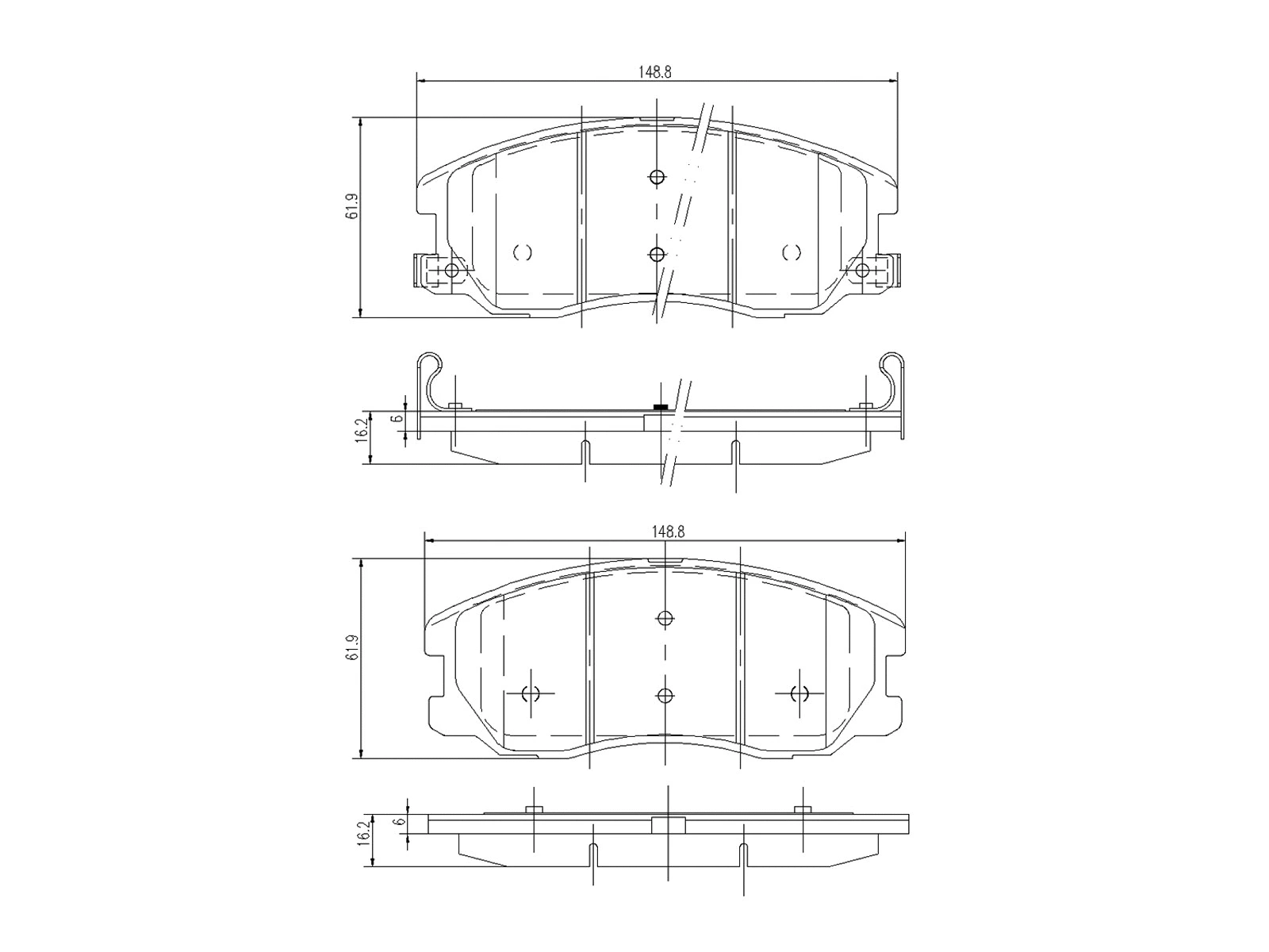 Brake Pad Set, disc brake (AZMT-44-022-1256)