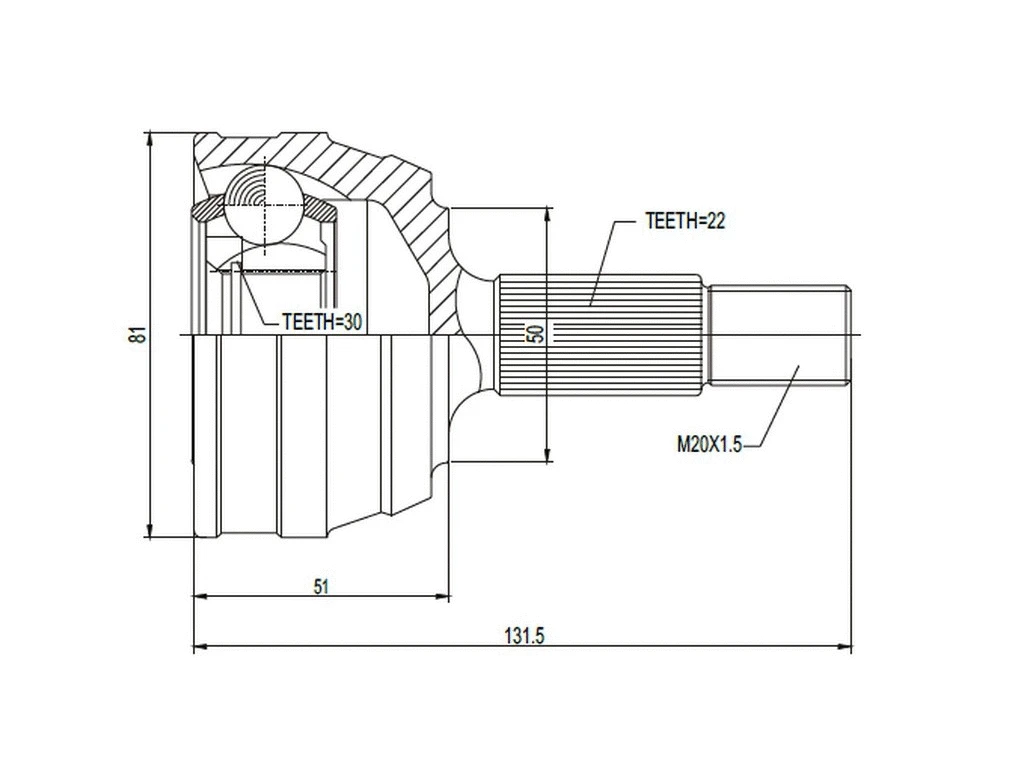 Joint Kit, drive shaft (AZMT-43-030-1085)