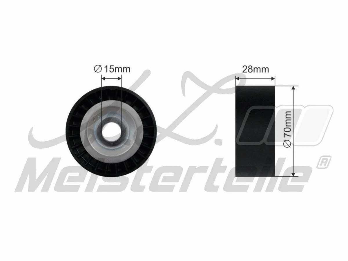 Deflection/Guide Pulley, V-ribbed belt