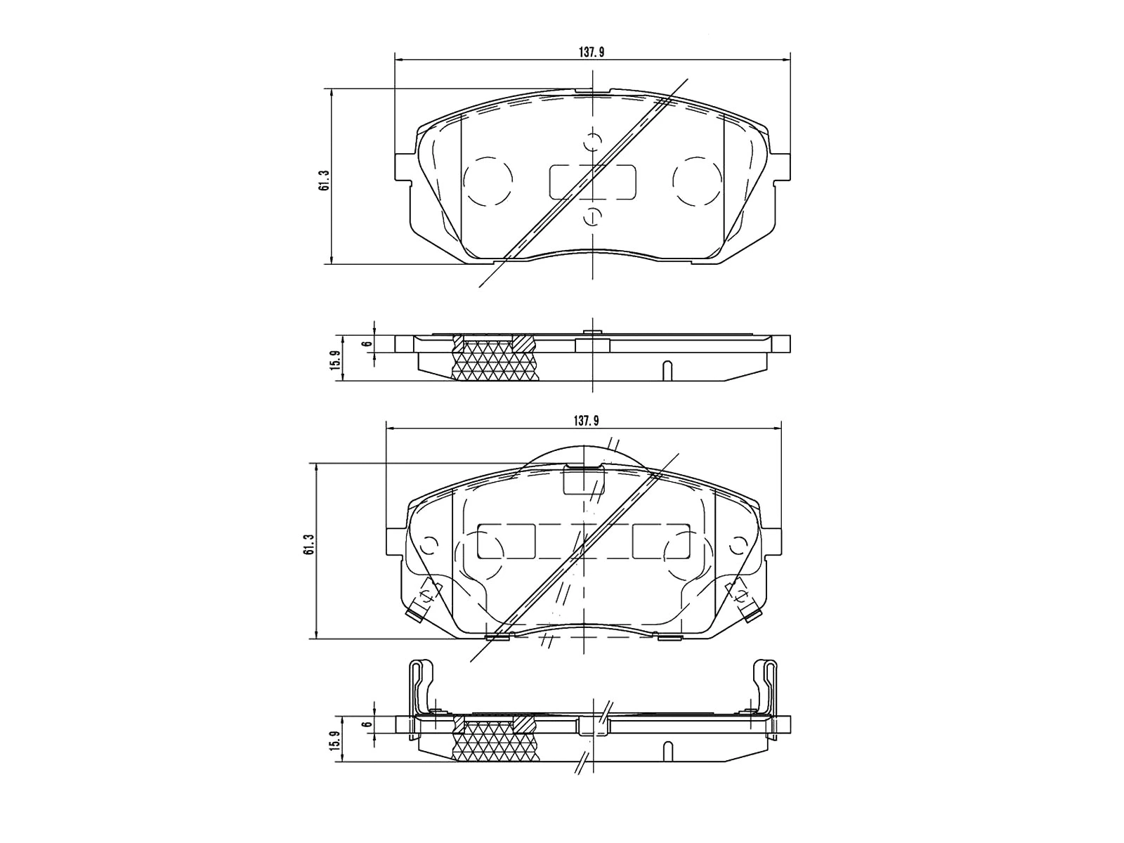 Brake Pad Set, disc brake (AZMT-44-022-1328)