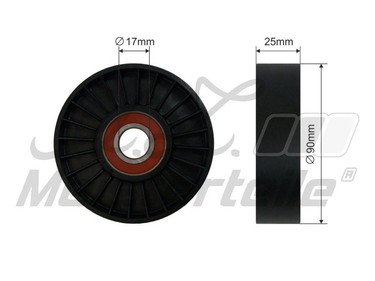 Deflection/Guide Pulley, V-ribbed belt