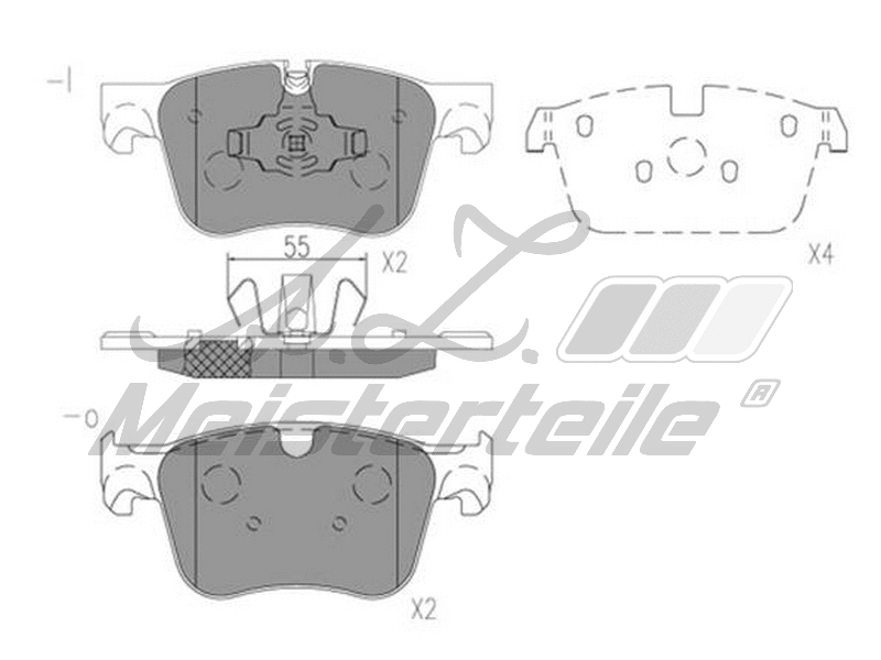 Brake Pad Set, disc brake (AZMT-44-022-1997)