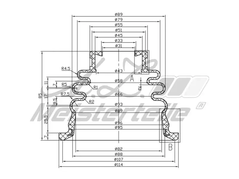 Bellow Kit, drive shaft (AZMT-43-020-1309)