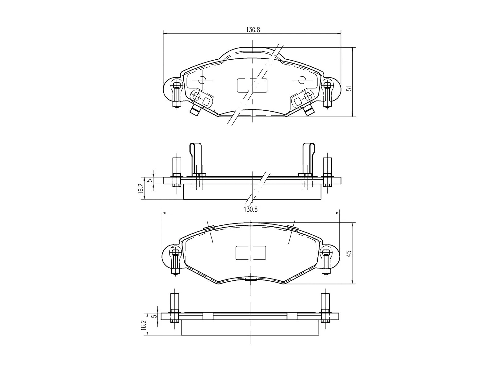 Brake Pad Set, disc brake (AZMT-44-022-1129)
