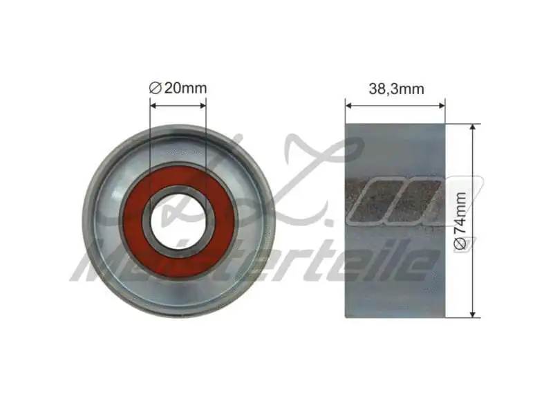 Deflection/Guide Pulley, V-ribbed belt (AZMT-20-031-2215)