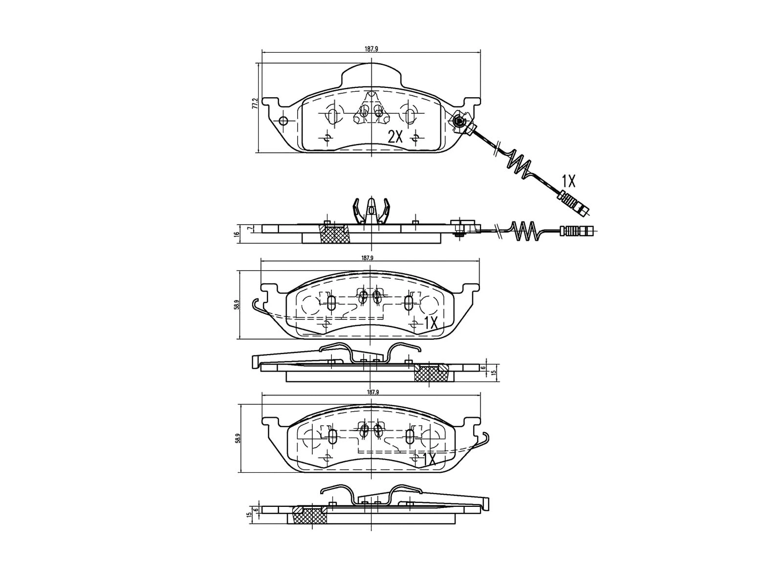 Brake Pad Set, disc brake (AZMT-44-022-1081)