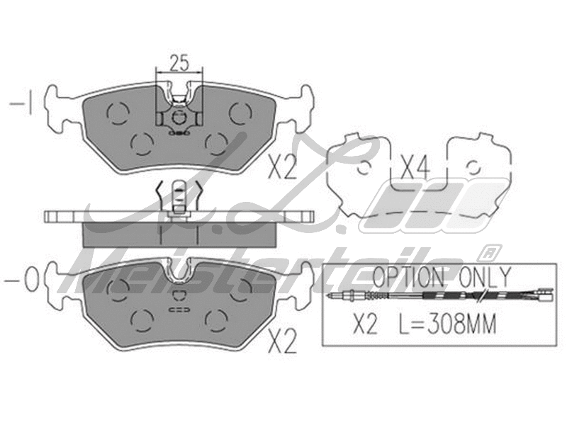 Brake Pad Set, disc brake (AZMT-44-022-2155)