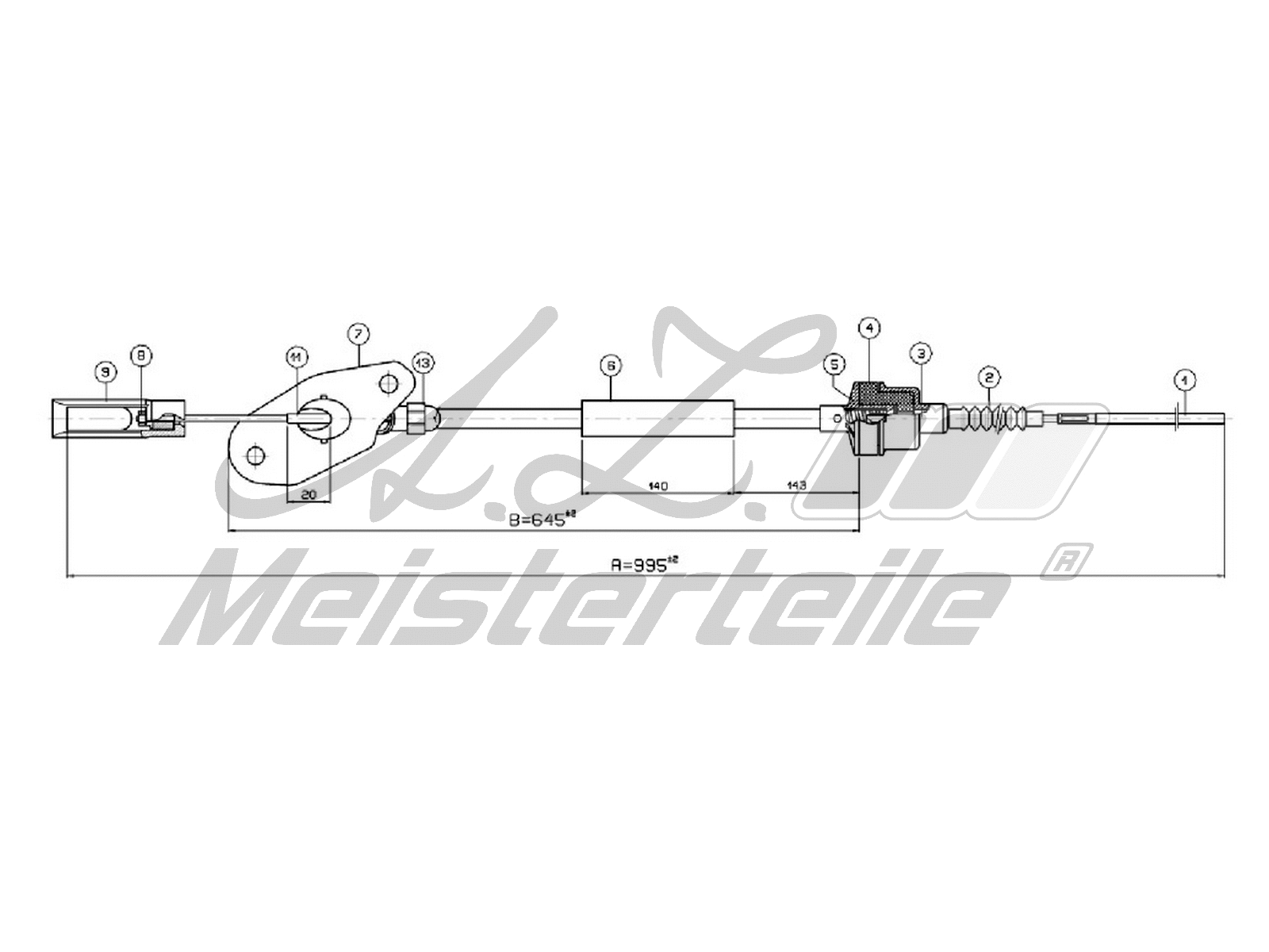 Cable Pull, clutch control (AZMT-47-010-1262)