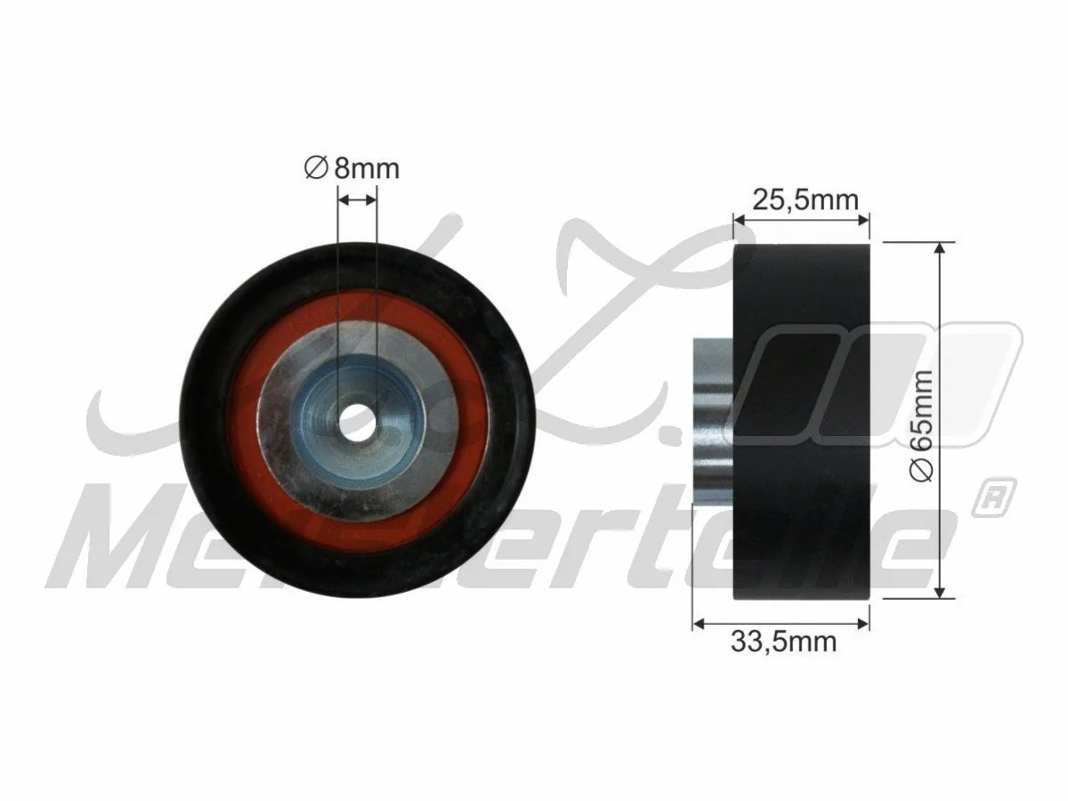 Deflection/Guide Pulley, V-ribbed belt