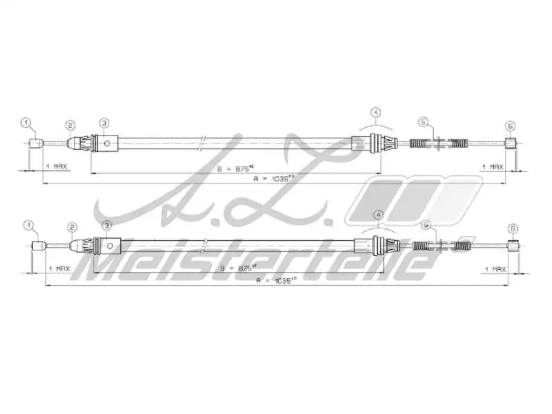 Cable Pull, parking brake (AZMT-44-031-1579)