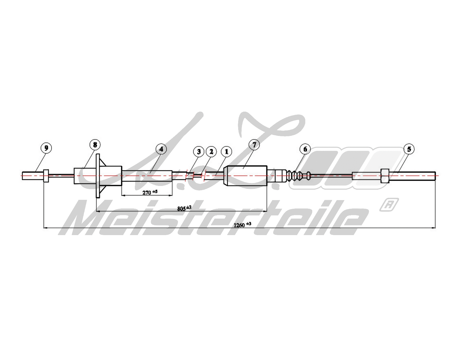 Cable Pull, clutch control (AZMT-47-010-1323)