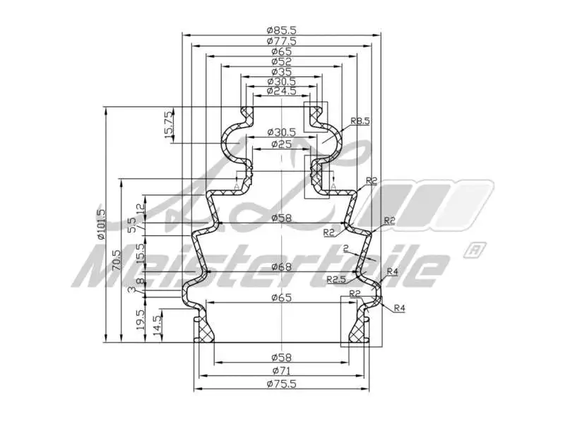 Bellow Kit, drive shaft (AZMT-43-020-1332)