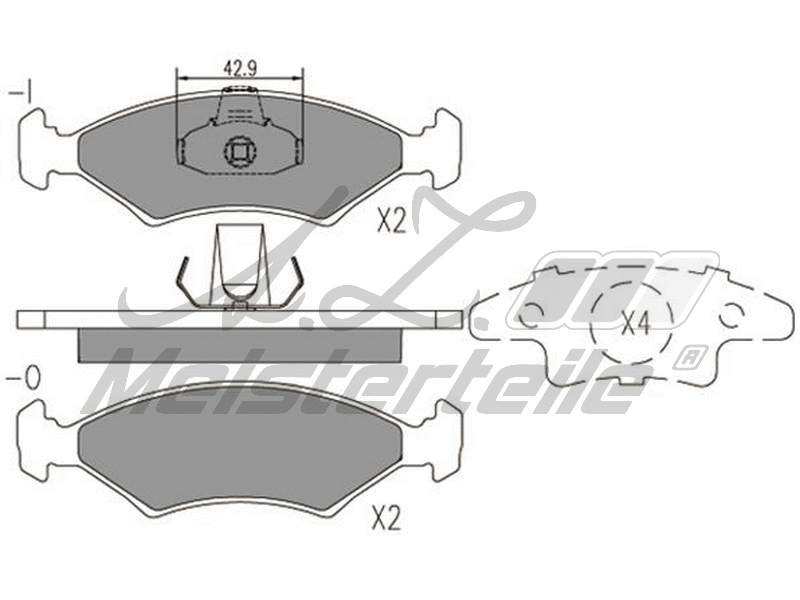 Brake Pad Set, disc brake (AZMT-44-022-1665)