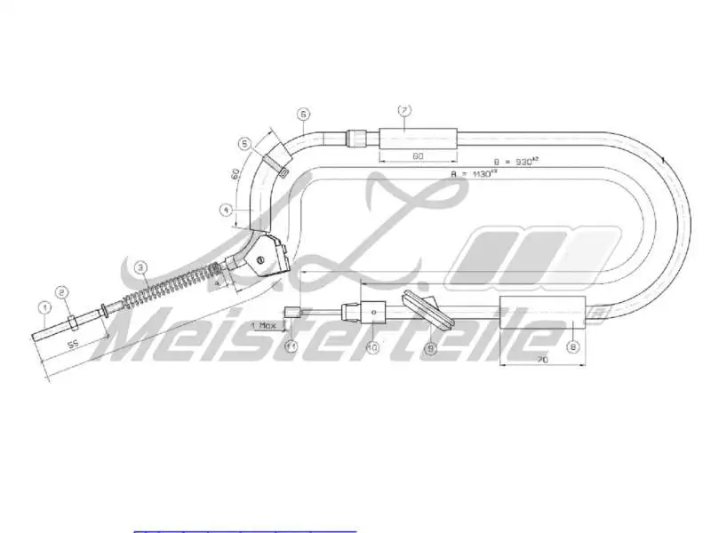 Cable Pull, parking brake (AZMT-44-031-1577)