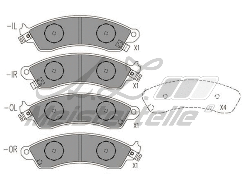 Brake Pad Set, disc brake (AZMT-44-022-2041)