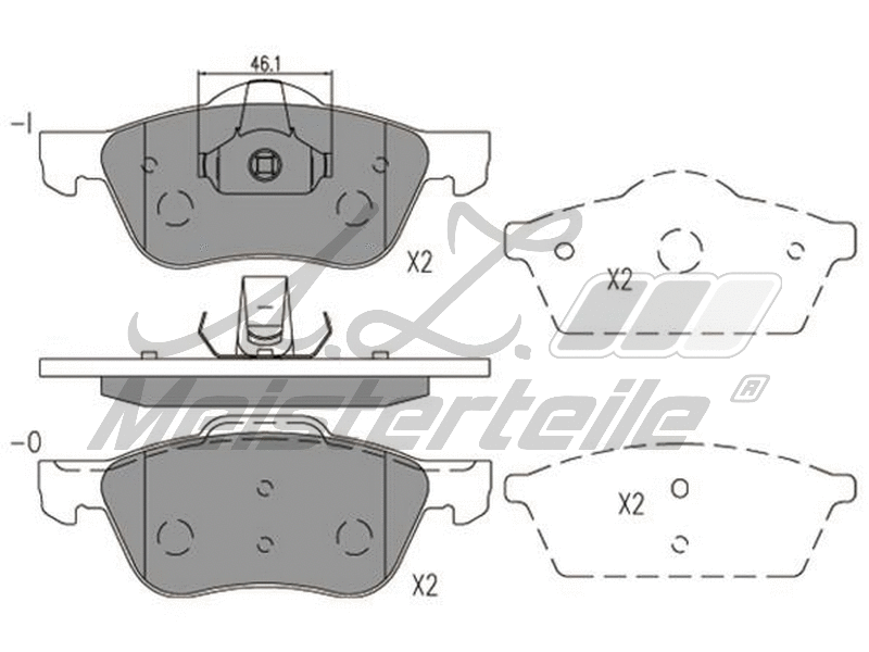 Brake Pad Set, disc brake (AZMT-44-022-1822)