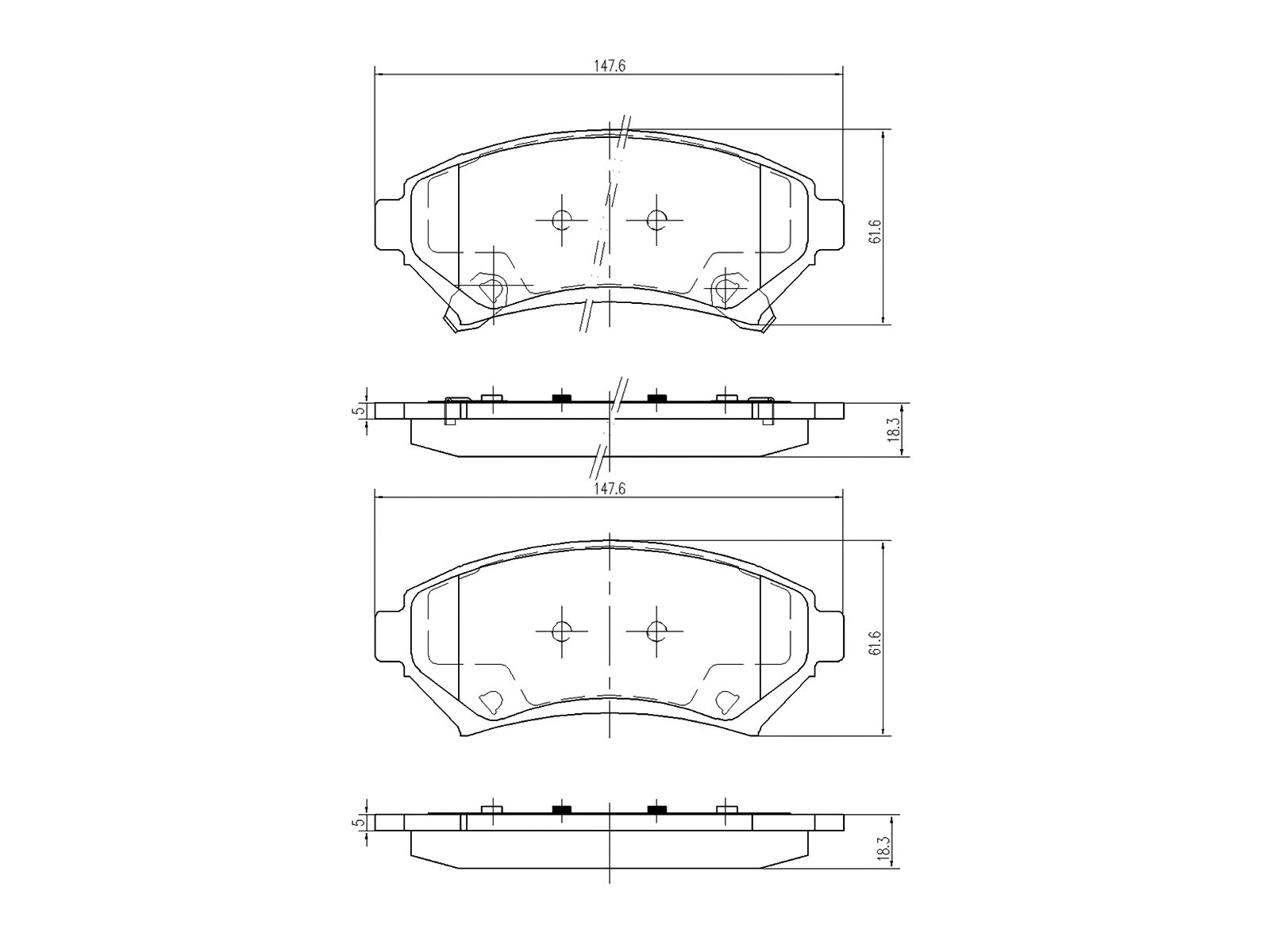 Brake Pad Set, disc brake (AZMT-44-022-1044)