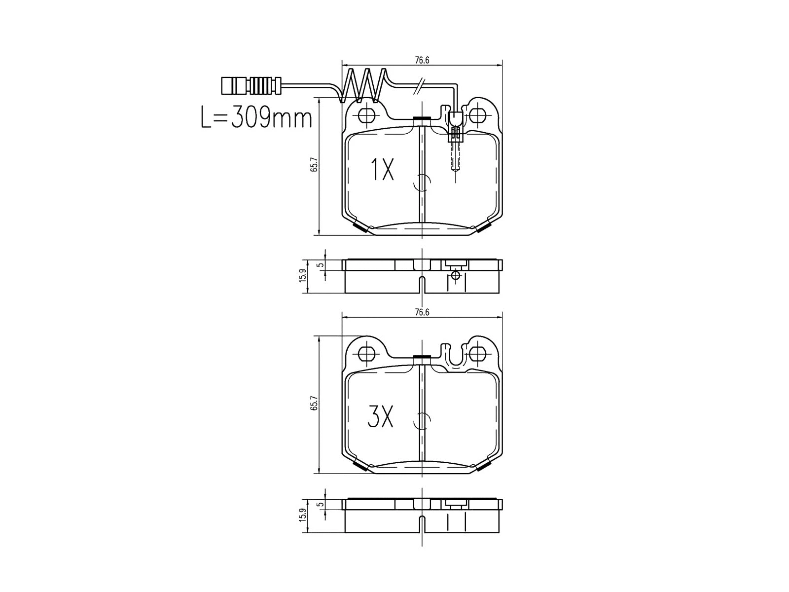 Brake Pad Set, disc brake (AZMT-44-022-1128)