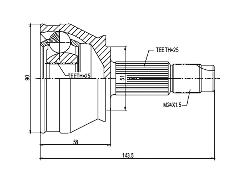 Joint Kit, drive shaft (AZMT-43-030-1070)