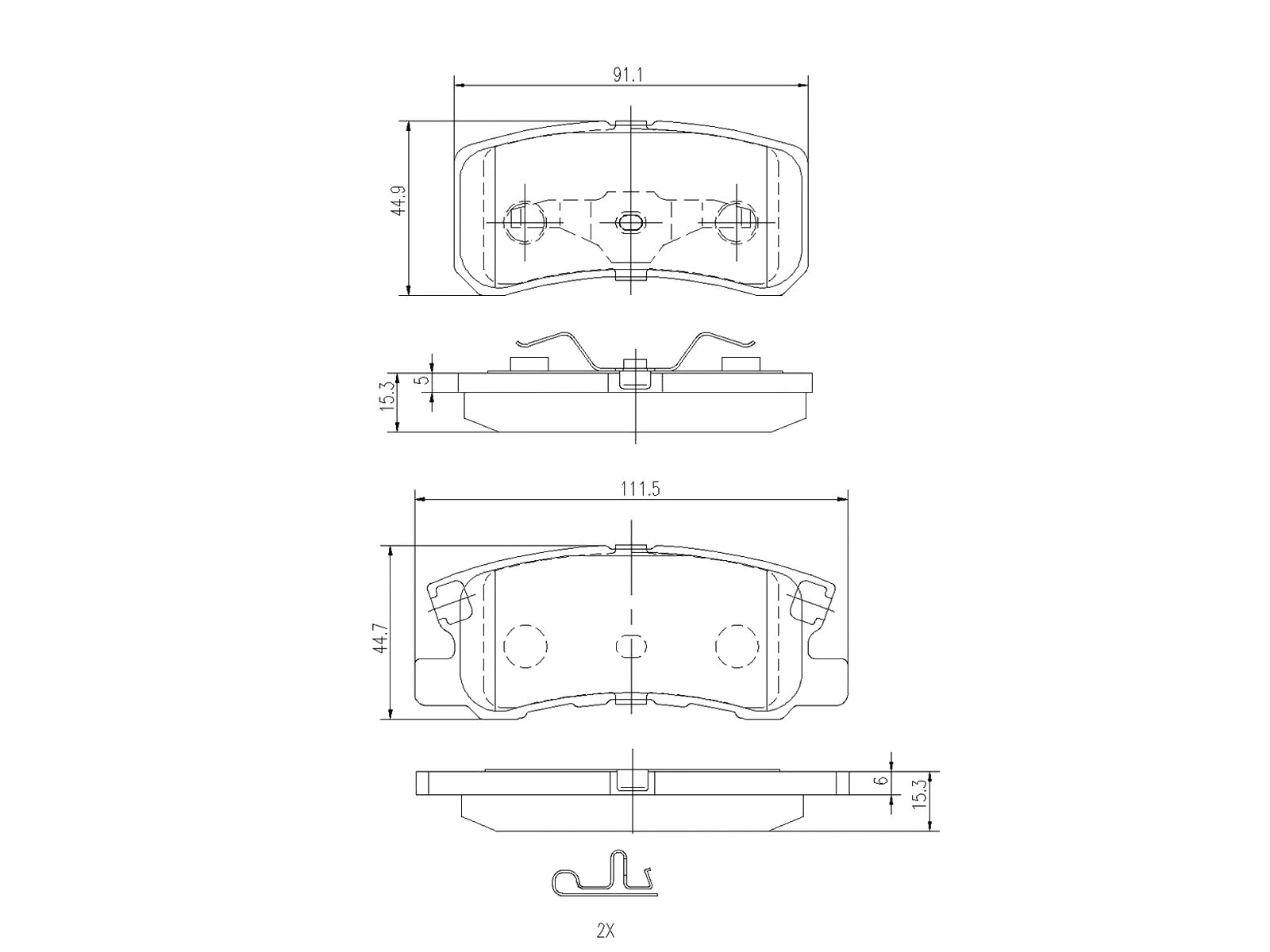 Brake Pad Set, disc brake (AZMT-44-022-1161)