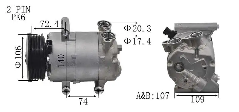 Compressor, air conditioning (AZMT-45-041-1153)