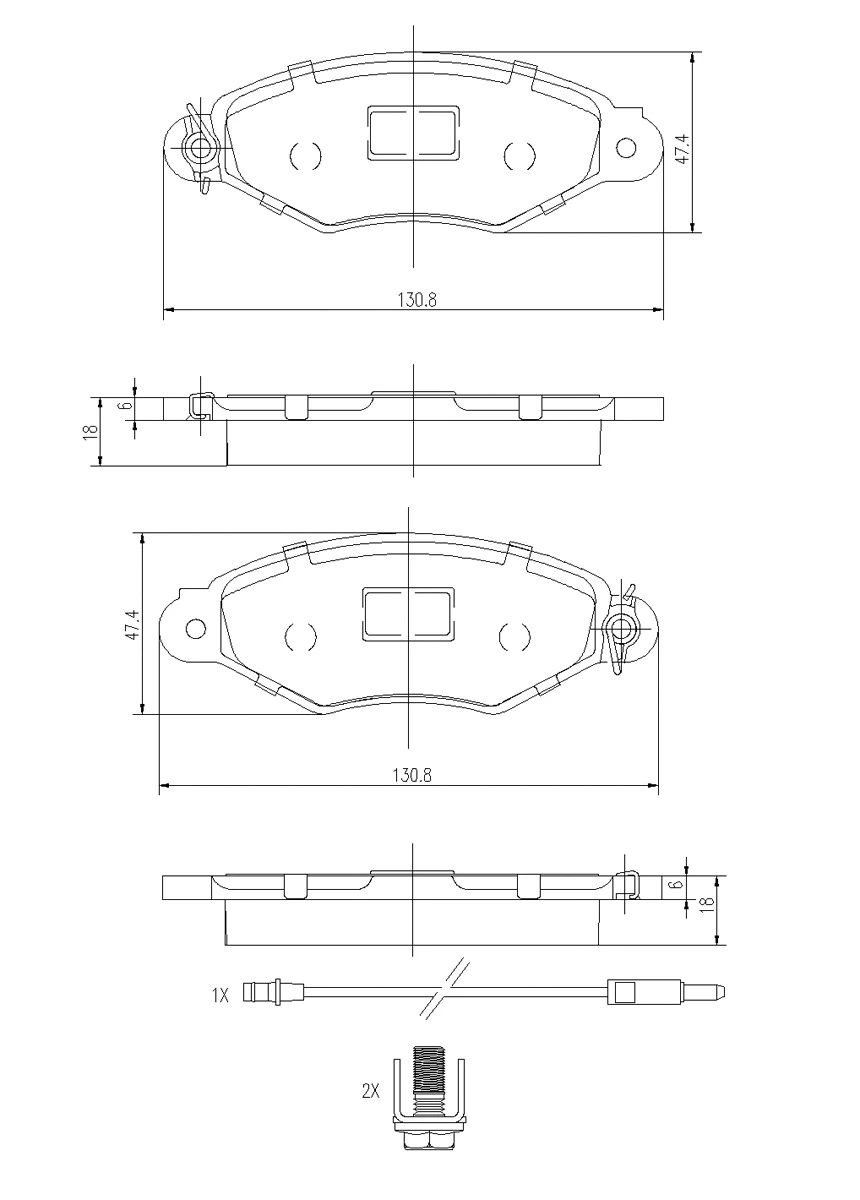 Brake Pad Set, disc brake (AZMT-44-022-1039)