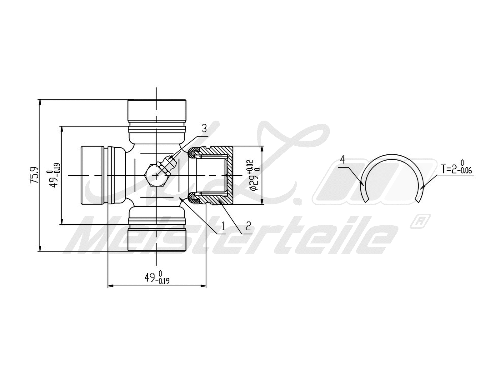 Joint, propshaft (AZMT-42-041-1067)