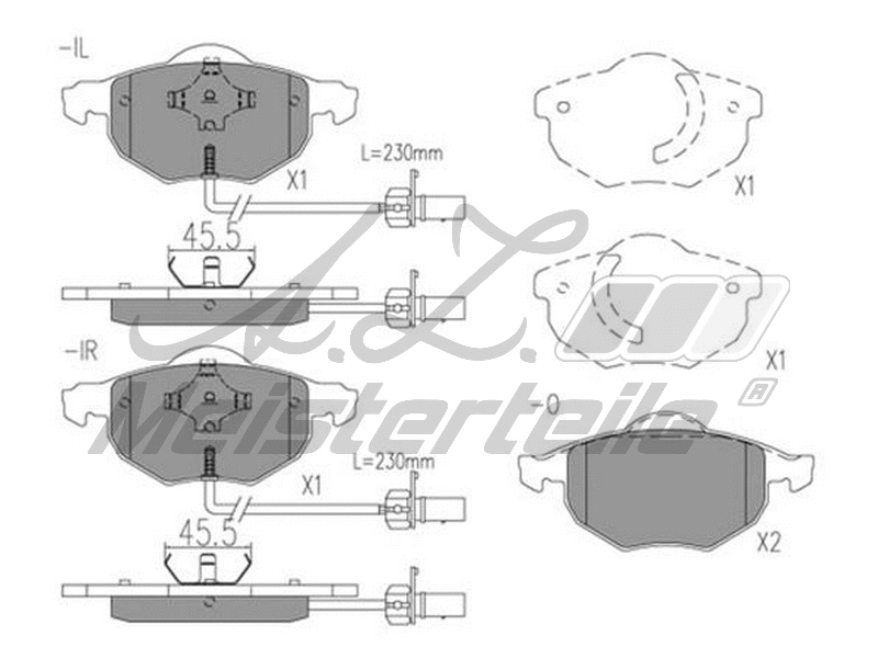 Brake Pad Set, disc brake (AZMT-44-022-2535)