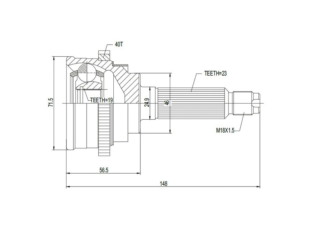Joint Kit, drive shaft (AZMT-43-030-1038)