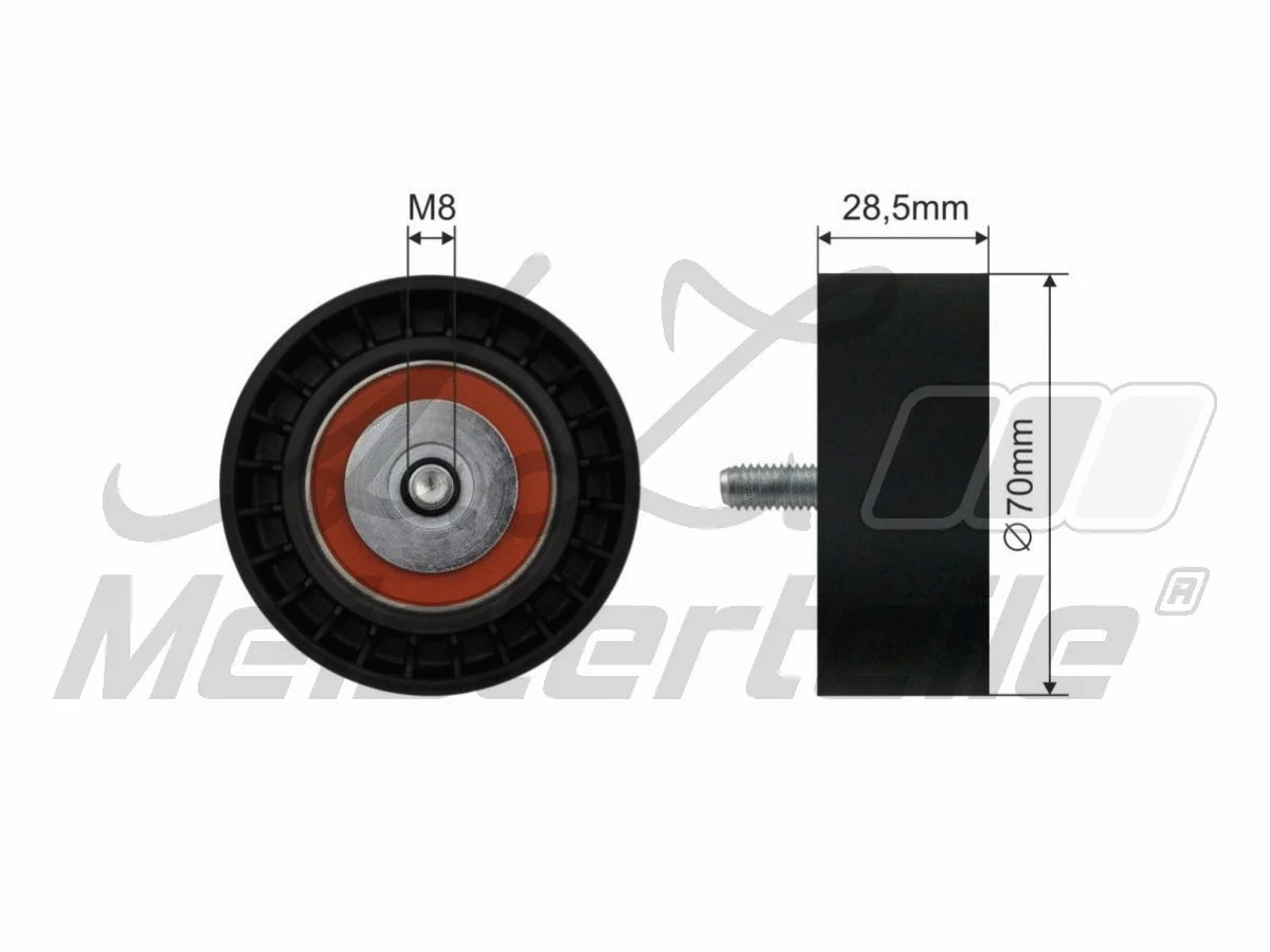 Deflection/Guide Pulley, V-ribbed belt