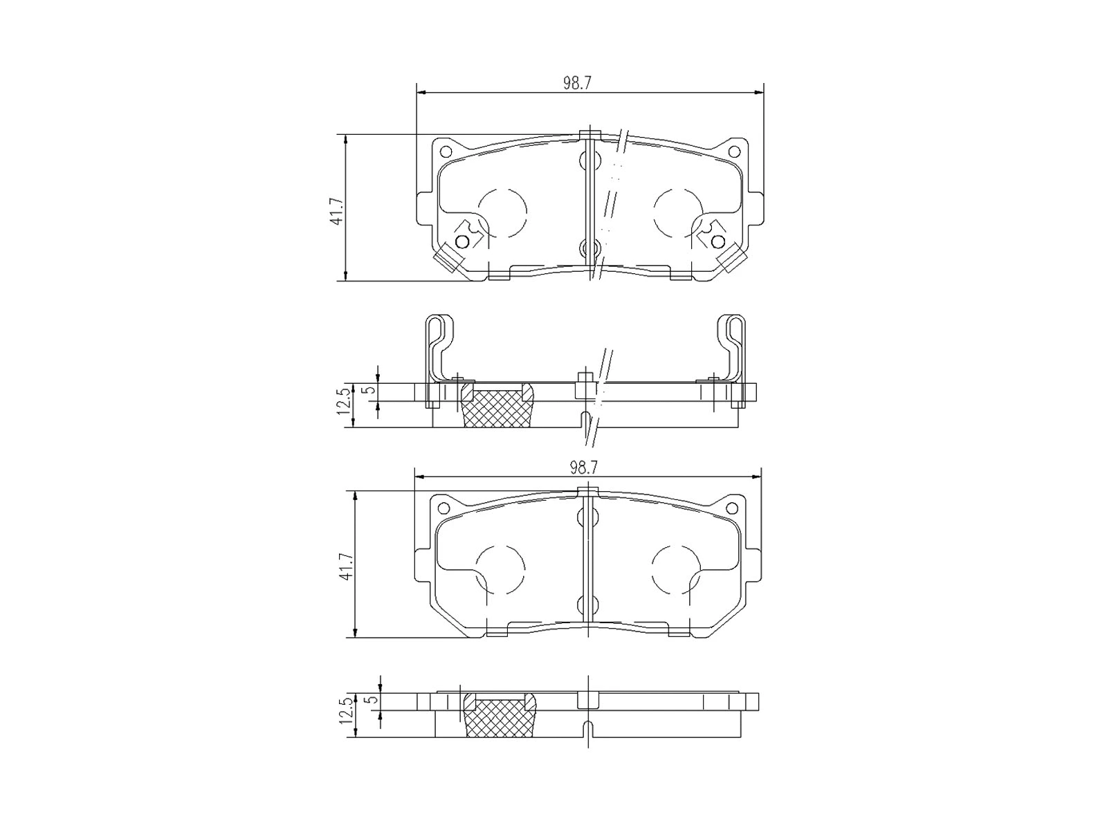 Brake Pad Set, disc brake (AZMT-44-022-1150)