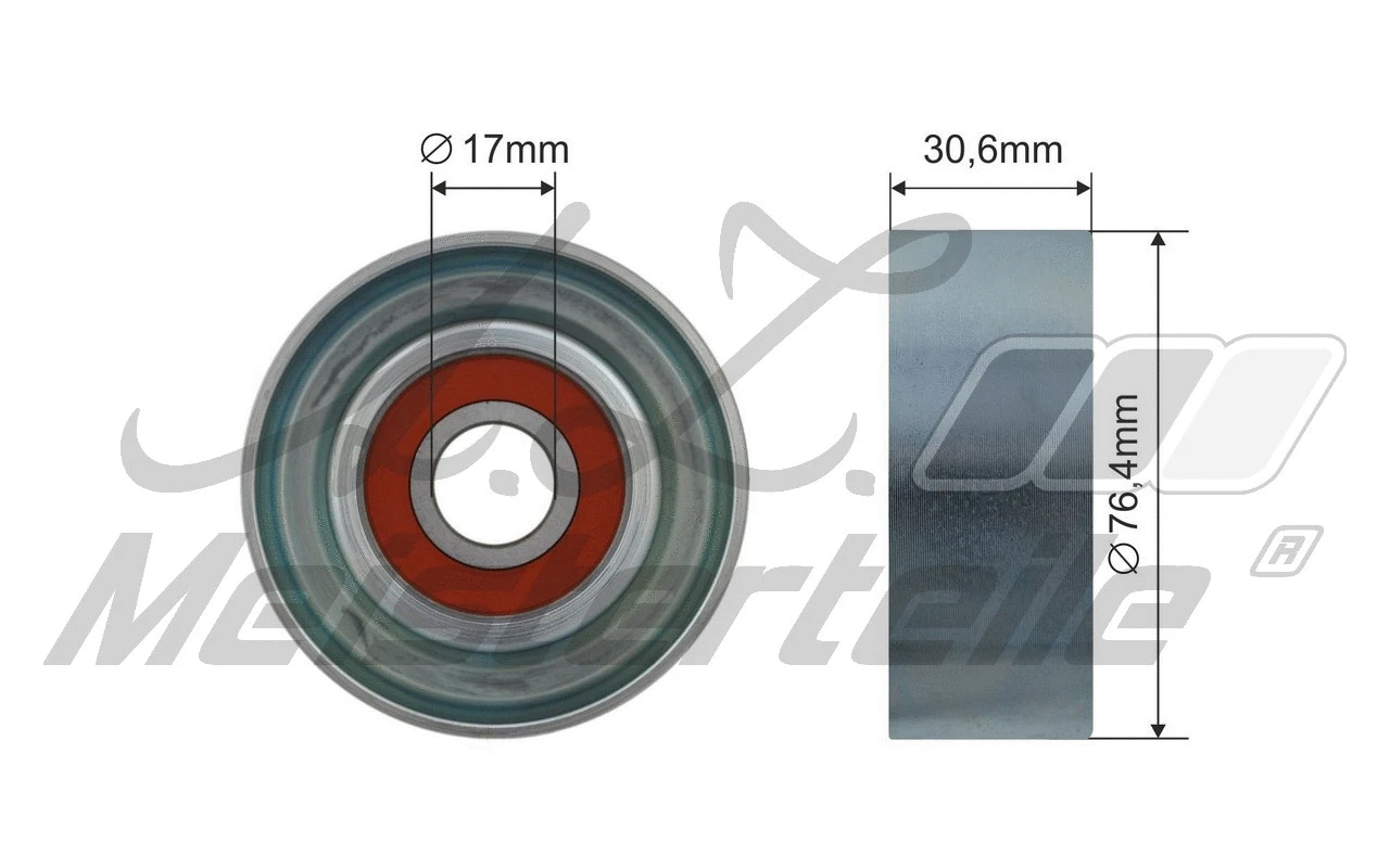 Deflection/Guide Pulley, V-ribbed belt