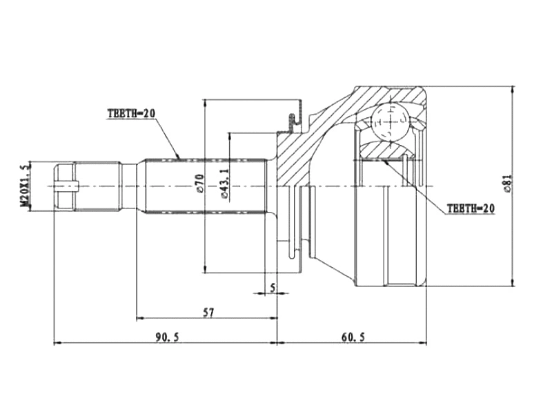 Joint Kit, drive shaft (AZMT-43-030-1086)