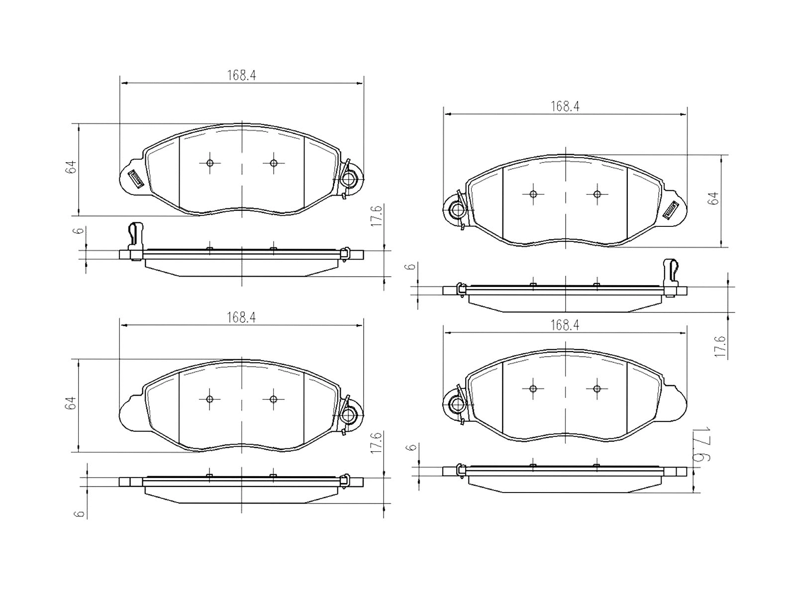 Brake Pad Set, disc brake (AZMT-44-022-1448)