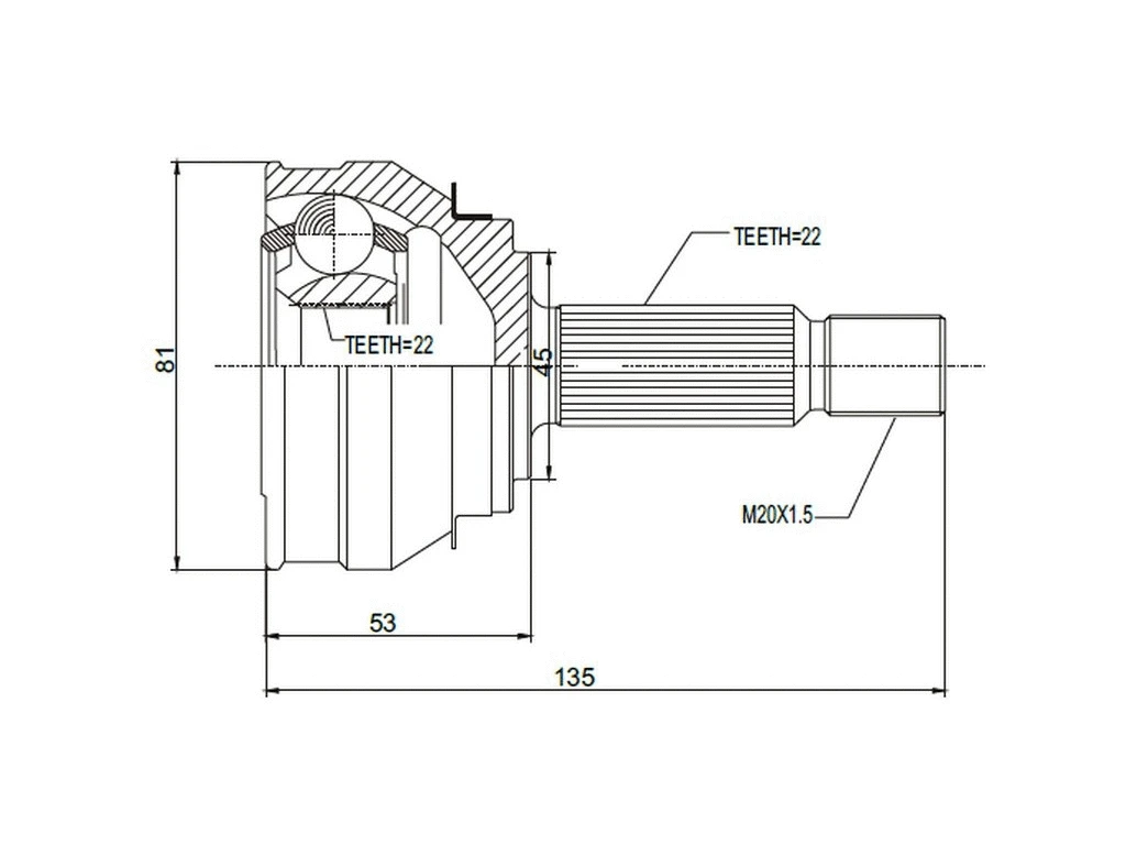Joint Kit, drive shaft (AZMT-43-030-1037)