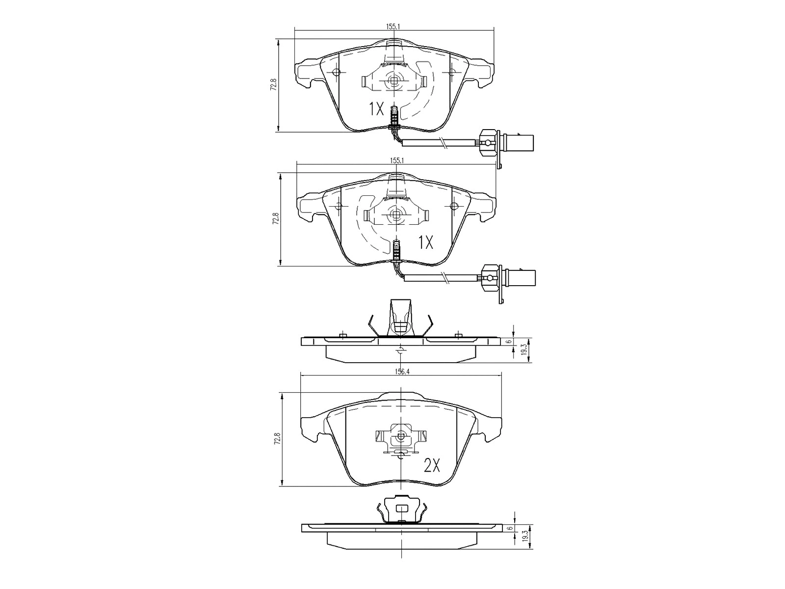Brake Pad Set, disc brake (AZMT-44-022-1176)