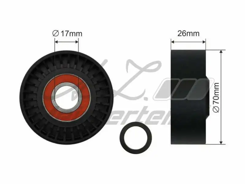 Deflection/Guide Pulley, V-ribbed belt (AZMT-20-031-2077)