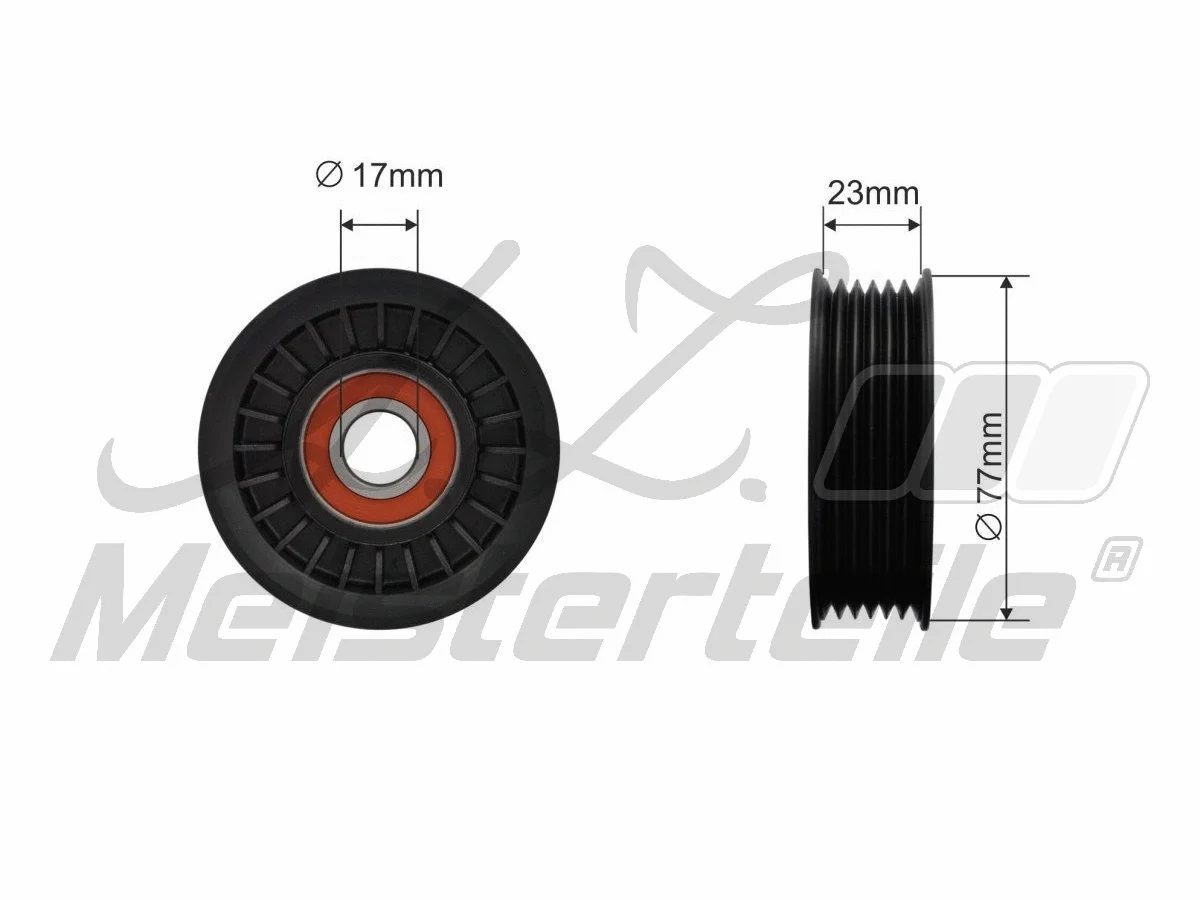 Deflection/Guide Pulley, V-ribbed belt