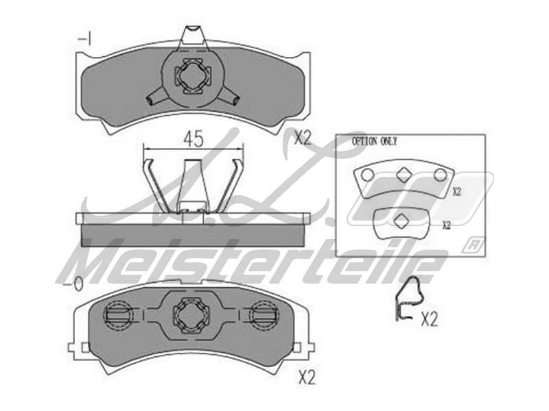 Brake Pad Set, disc brake (AZMT-44-022-2501)