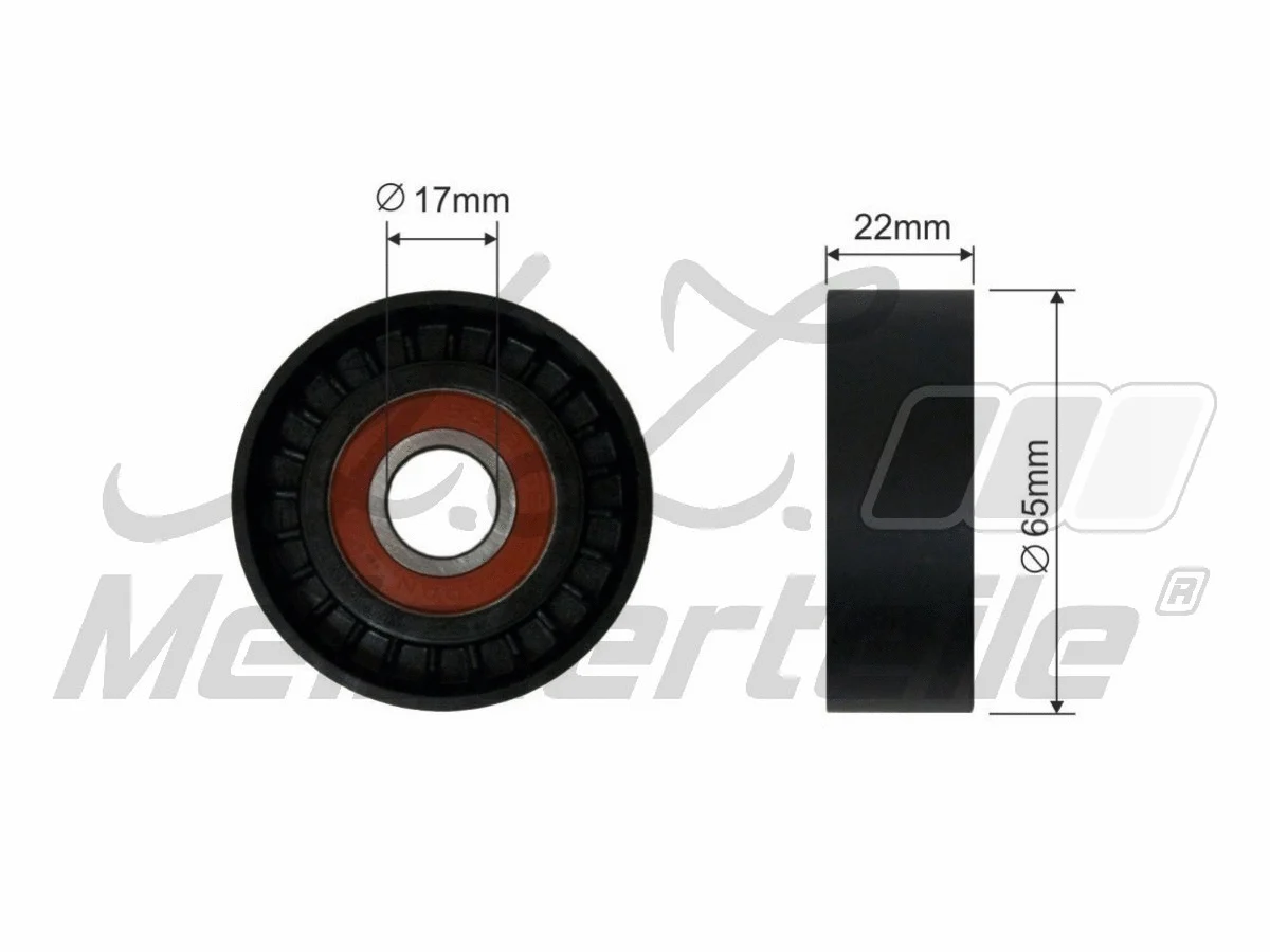 Deflection/Guide Pulley, V-ribbed belt