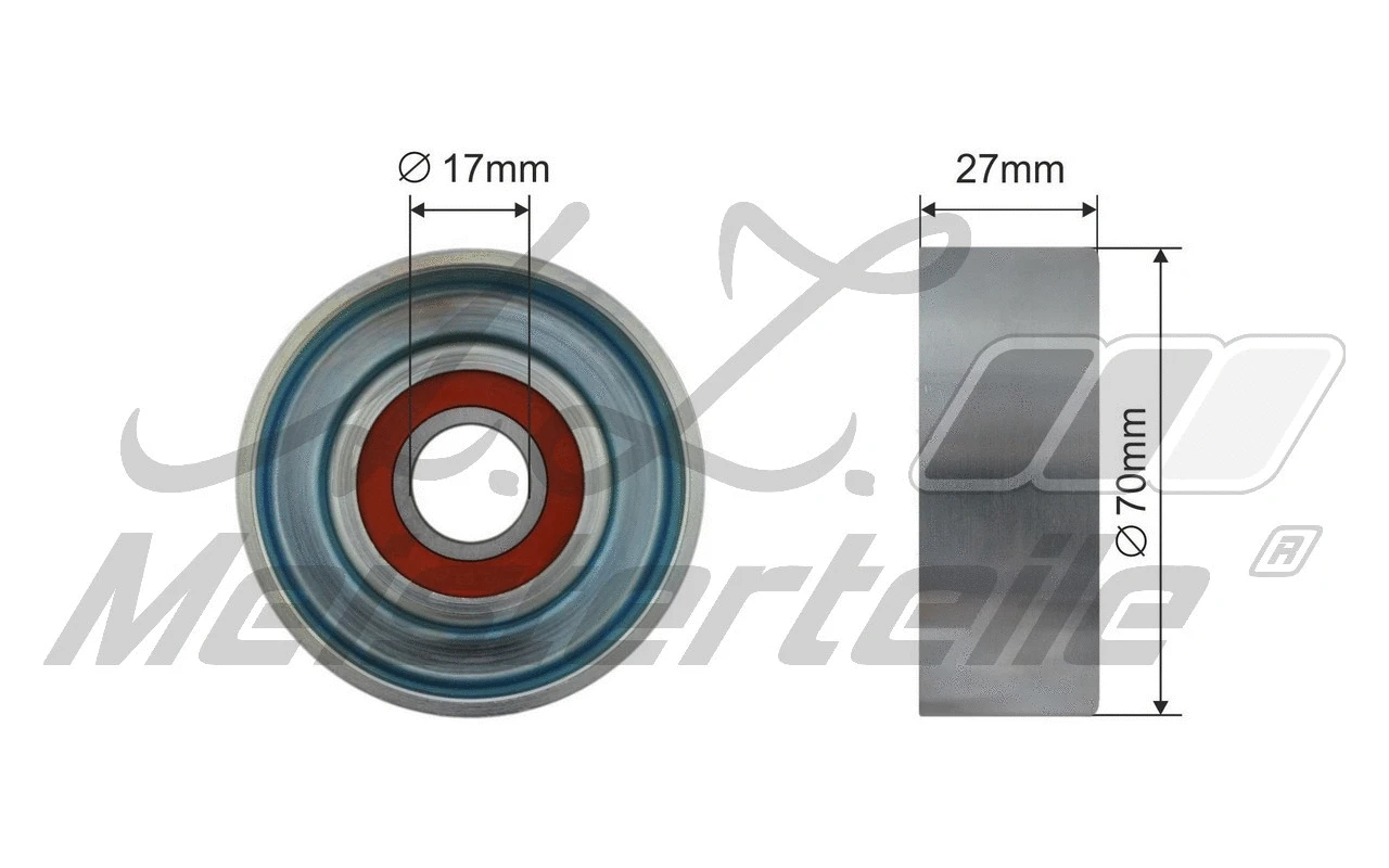 Deflection/Guide Pulley, V-ribbed belt