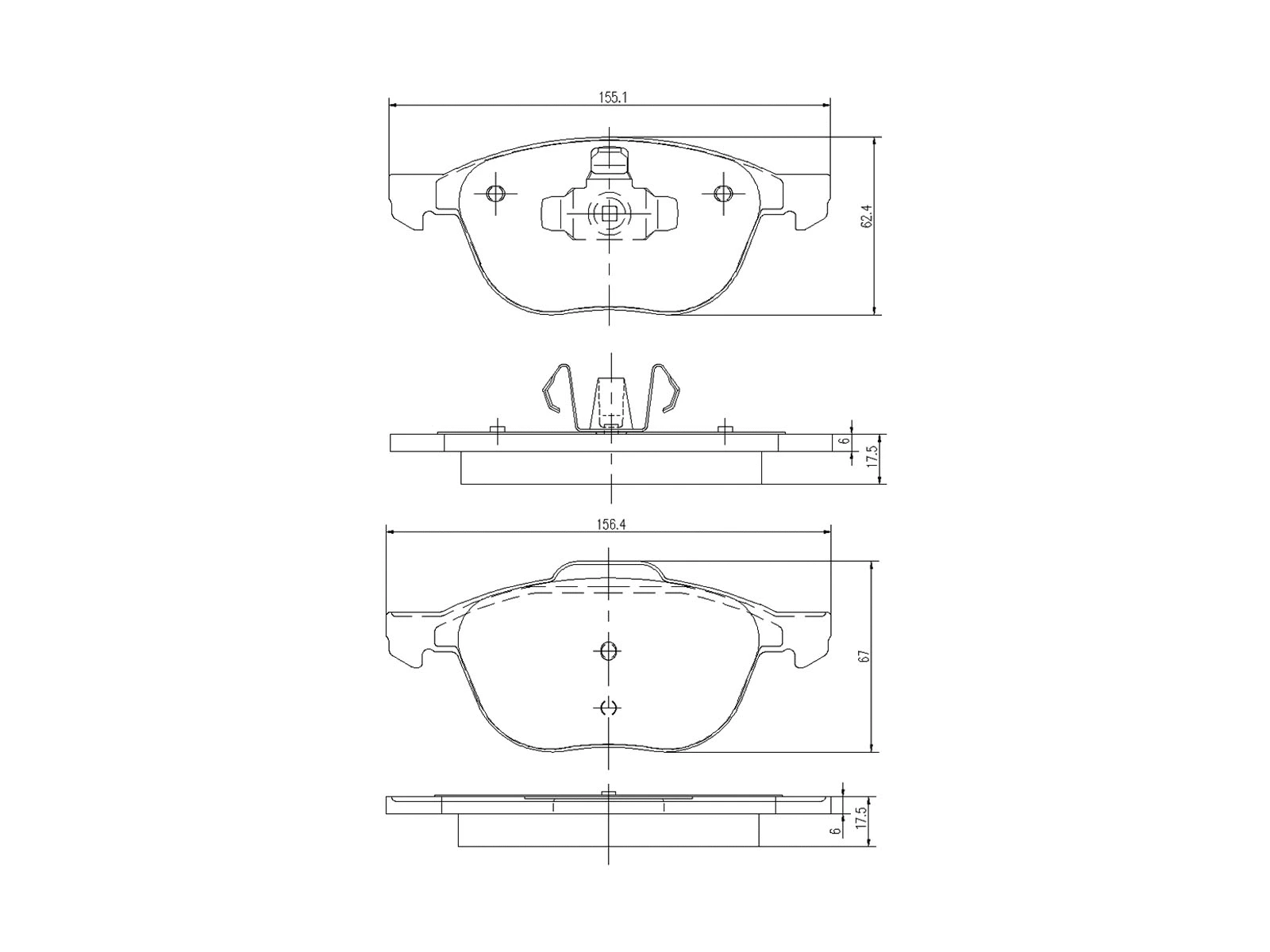 Brake Pad Set, disc brake (AZMT-44-022-1155)