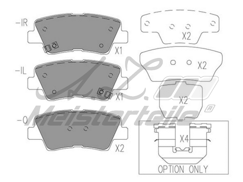 Brake Pad Set, disc brake (AZMT-44-022-2308)