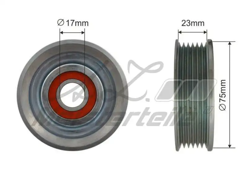 Deflection/Guide Pulley, V-ribbed belt (AZMT-20-031-2097)