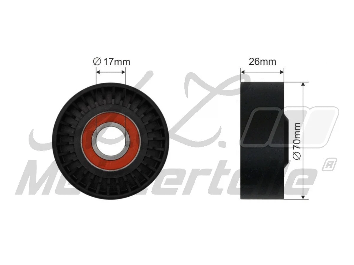 Deflection/Guide Pulley, V-ribbed belt