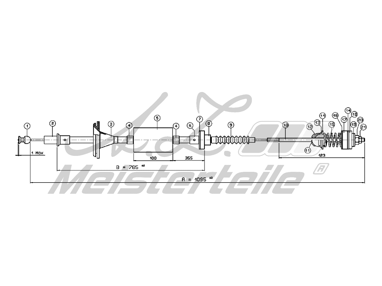 Cable Pull, clutch control (AZMT-47-010-1379)